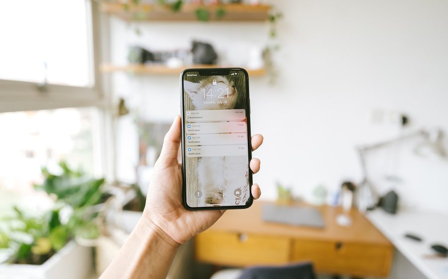 Phone screen with call and WhatsApp apps